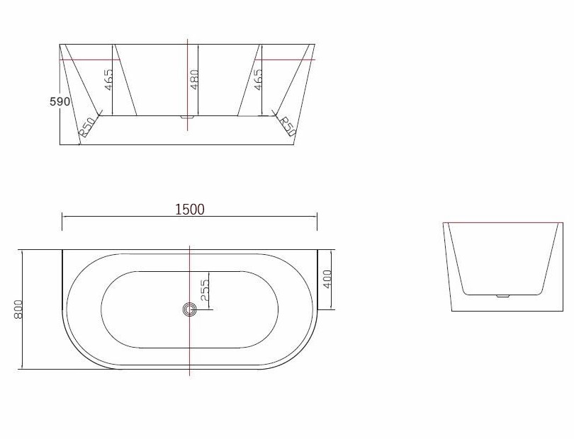 Morocco Back to the Wall Free Standing Bath Ross's